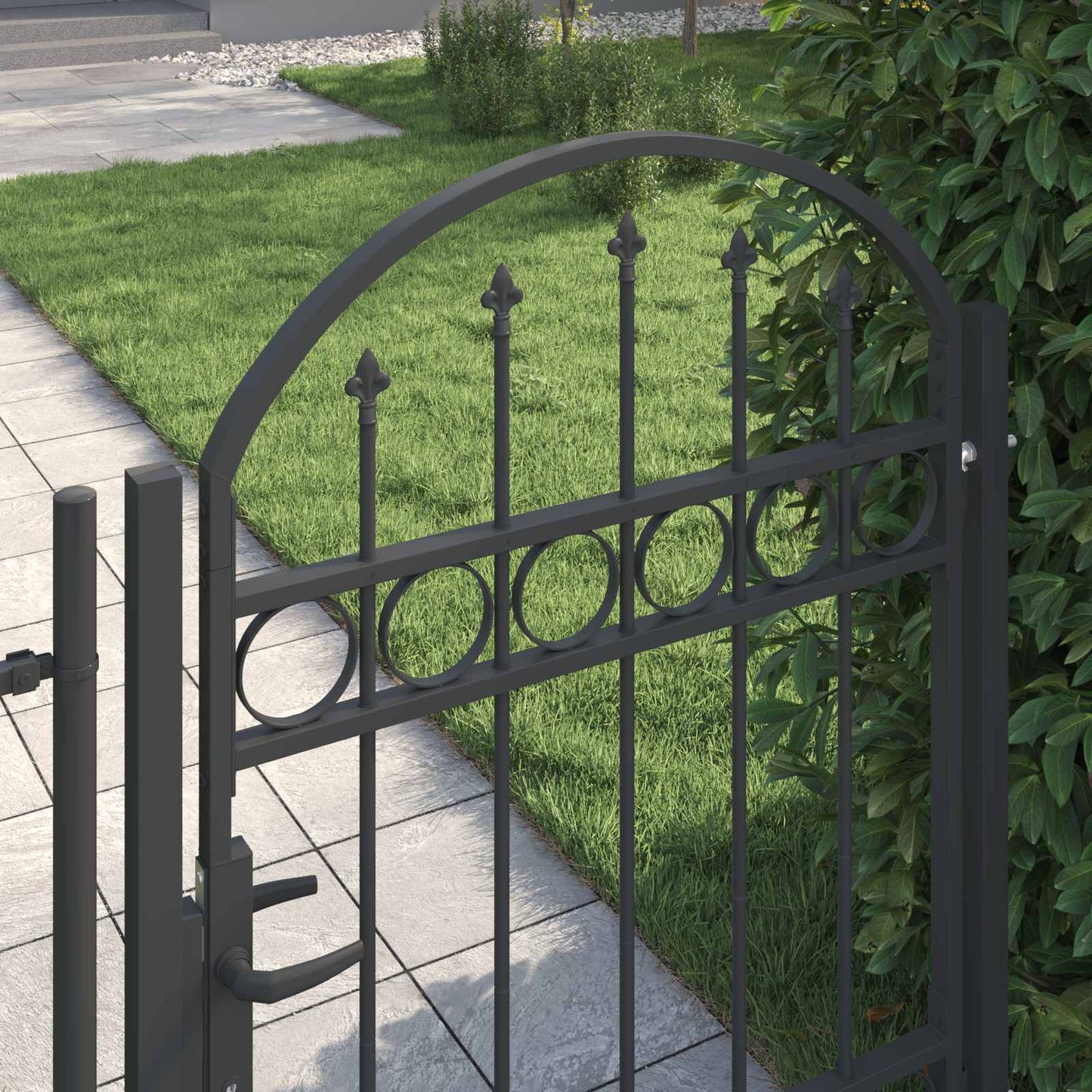vidaXL Πύλη Φράχτη Γκρι 100 x 125 cm Χάλυβας με επίστρωση πούδρας