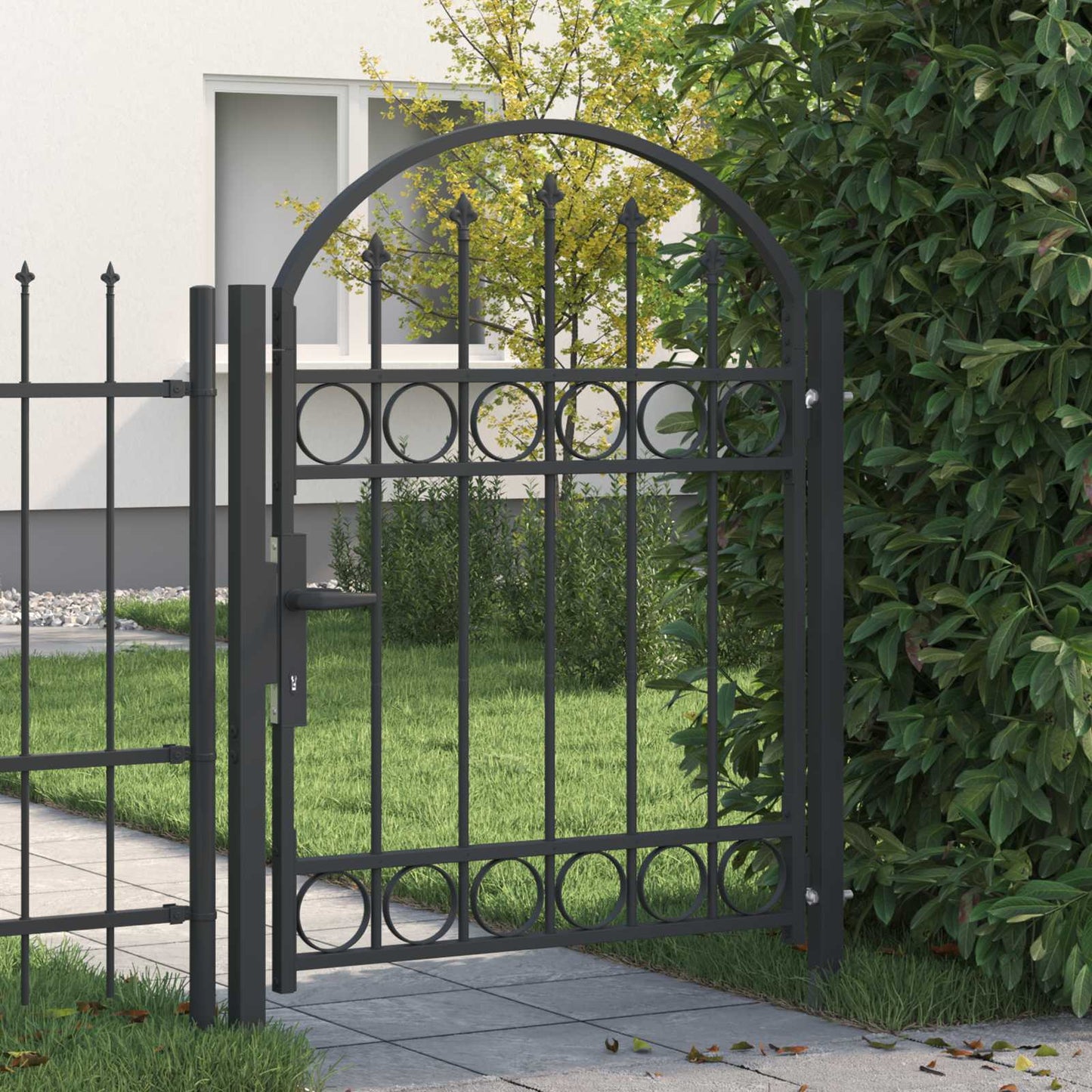 vidaXL Πύλη Φράχτη Γκρι 100 x 125 cm Χάλυβας με επίστρωση πούδρας