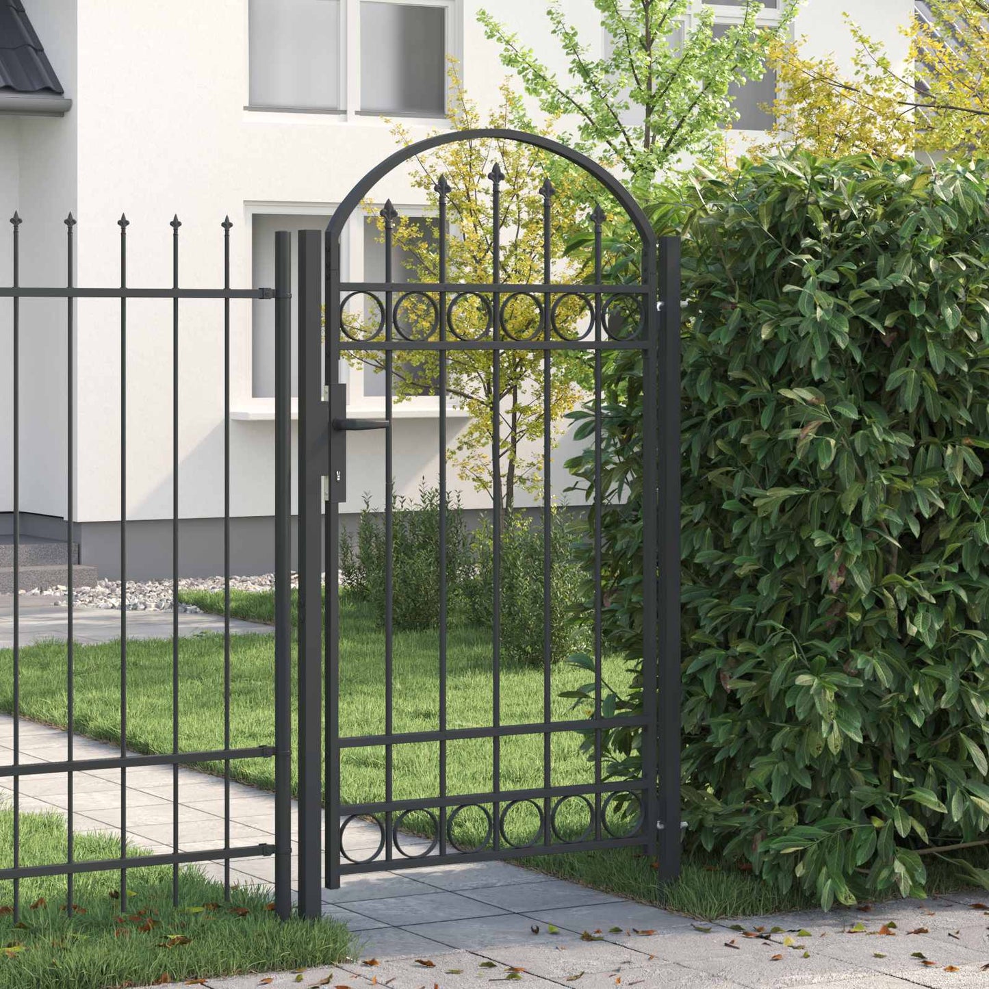 vidaXL Πύλη Φράχτη Γκρι 100 x 175 cm Χάλυβας με επίστρωση πούδρας