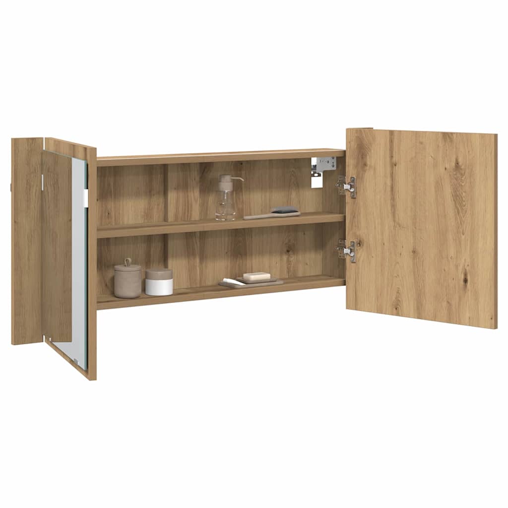 vidaXL LED Καθρέφτης Ντουλάπας artisan δρυς 100 x 12 x 45 εκατοστά