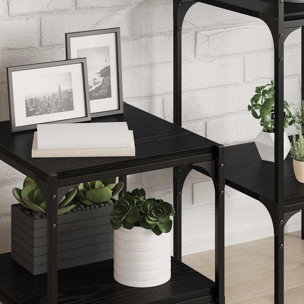 vidaXL Ράφι Βιβλίων 4 pcs Μαύρο 40 x 40 x 1.5 cm Επεξεργασμένο ξύλο