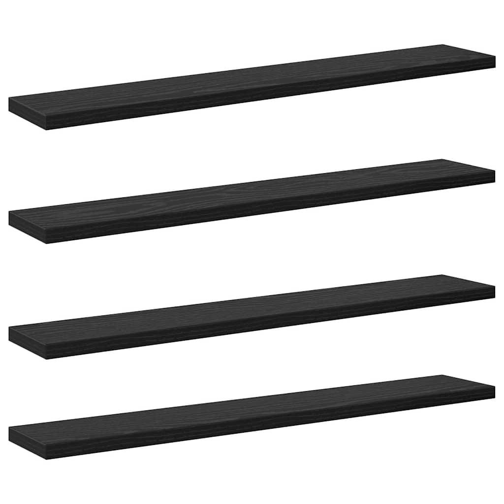 vidaXL Ράφι Βιβλίων 4 pcs Μαύρο 60 x 10 x 1.5 cm Επεξεργασμένο ξύλο