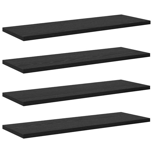 vidaXL Ράφι Βιβλίων 4 pcs Μαύρο 60 x 20 x 1,5 cm Επεξεργασμένο ξύλο