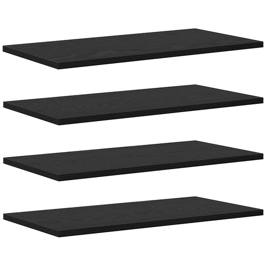 vidaXL Ράφι Βιβλίων 4 pcs Μαύρο 60 x 30 x 1.5 cm Επεξεργασμένο ξύλο