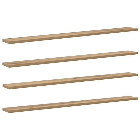 vidaXL Ράφι Βιβλίων 4 pcs Καφέ 100 x 10 x 1.5 cm Επεξεργασμένο ξύλο
