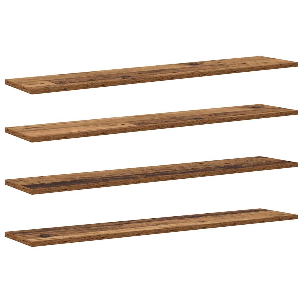 vidaXL Ράφι Βιβλίων 4 pcs Καφέ 100 x 20 x 1.5 cm Επεξεργασμένο ξύλο