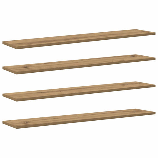 vidaXL Ράφι Βιβλίων 4 pcs Καφέ 100 x 20 x 1,5 cm Επεξεργασμένο ξύλο