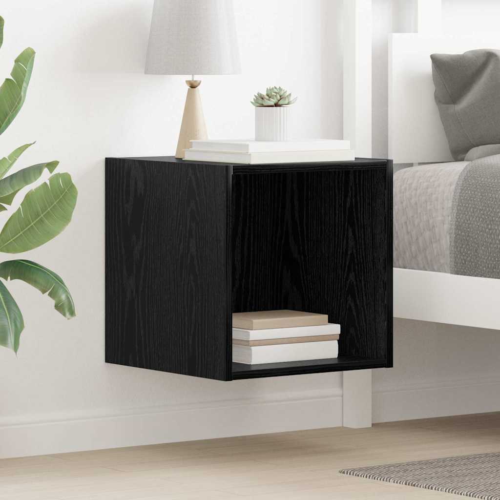 vidaXL Ντουλάπα Τοίχου Μαύρη Οξυά 37 x 37 x 37 εκ Επεξεργασμένο ξύλο