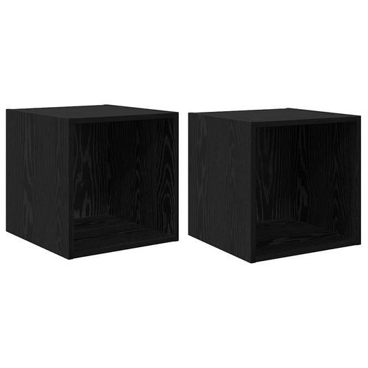 vidaXL Ντουλάπα Τοίχου 2 τμχ. Μαύρη Οξυά 37 x 37 x 37 εκ