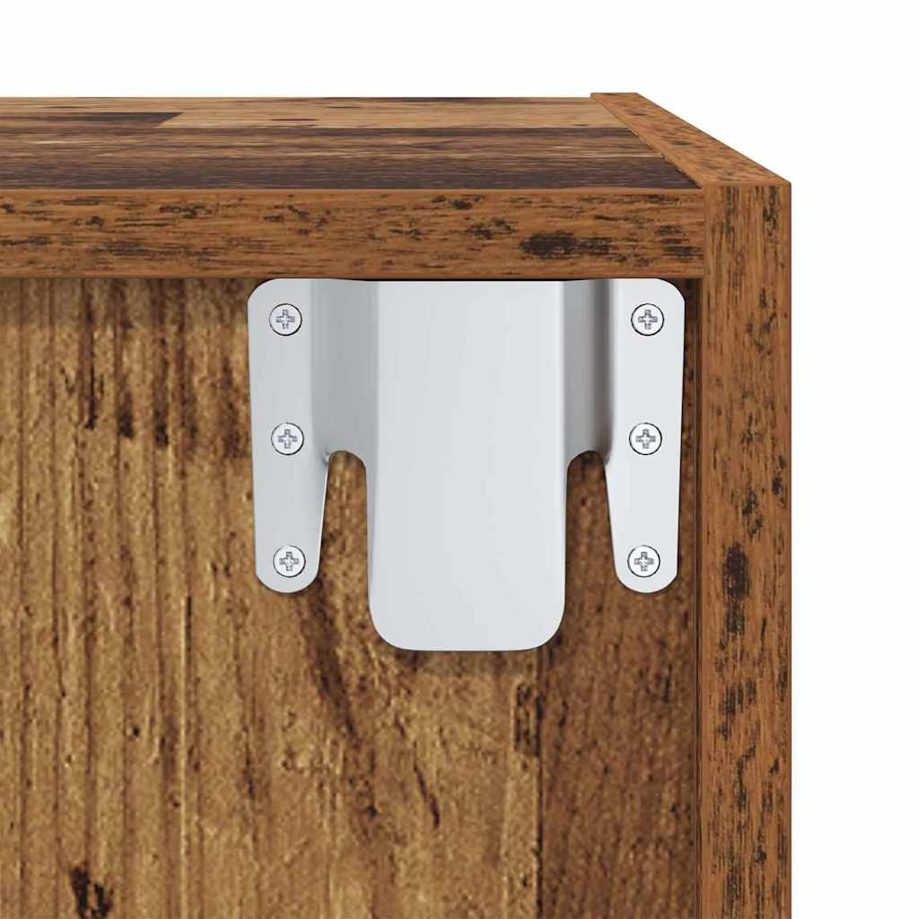 vidaXL Σετ επίπλου τηλεόρασης Επιτοίχιο Παλιό Ξύλο 37 x 37 x 107 εκ