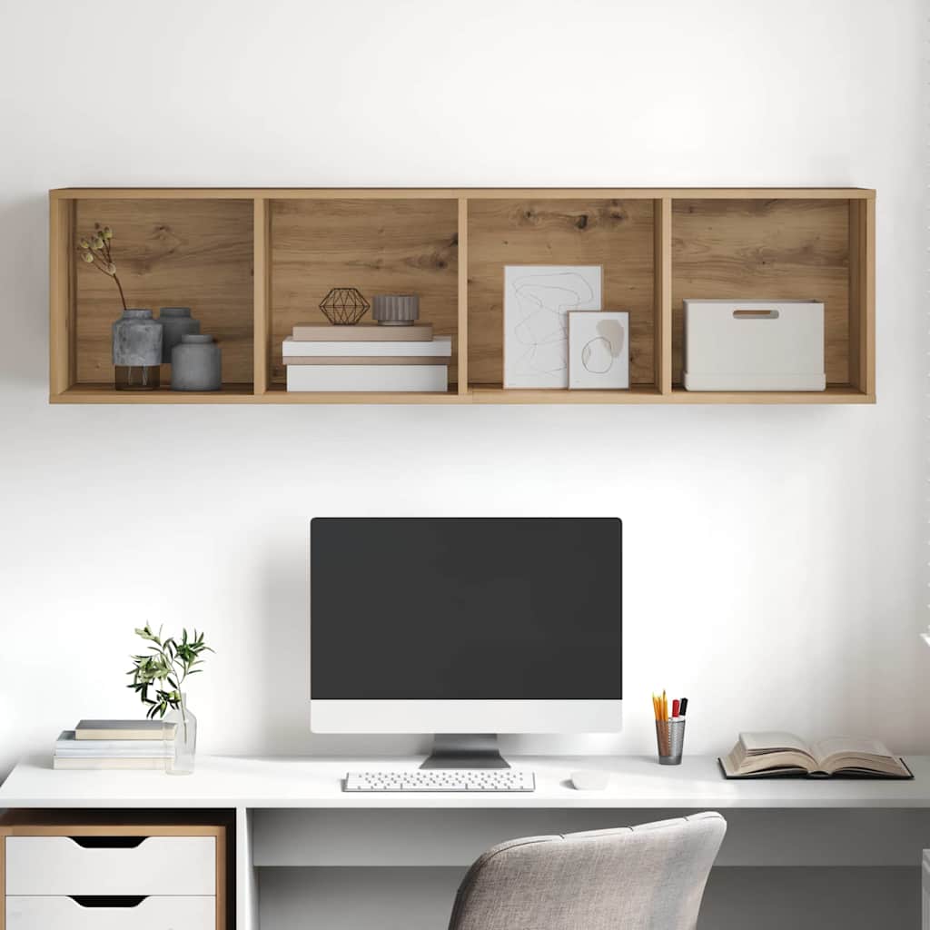 vidaXL Σετ επίπλου τηλεόρασης Επιτοίχιο Artisan Oak 37 x 37 x 142,5 εκ