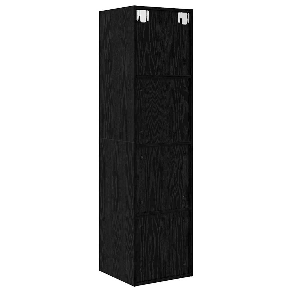 vidaXL Σετ επίπλου τηλεόρασης Επιτοίχιο Μαύρη Οξυά 37 x 37 x 142,5 εκ