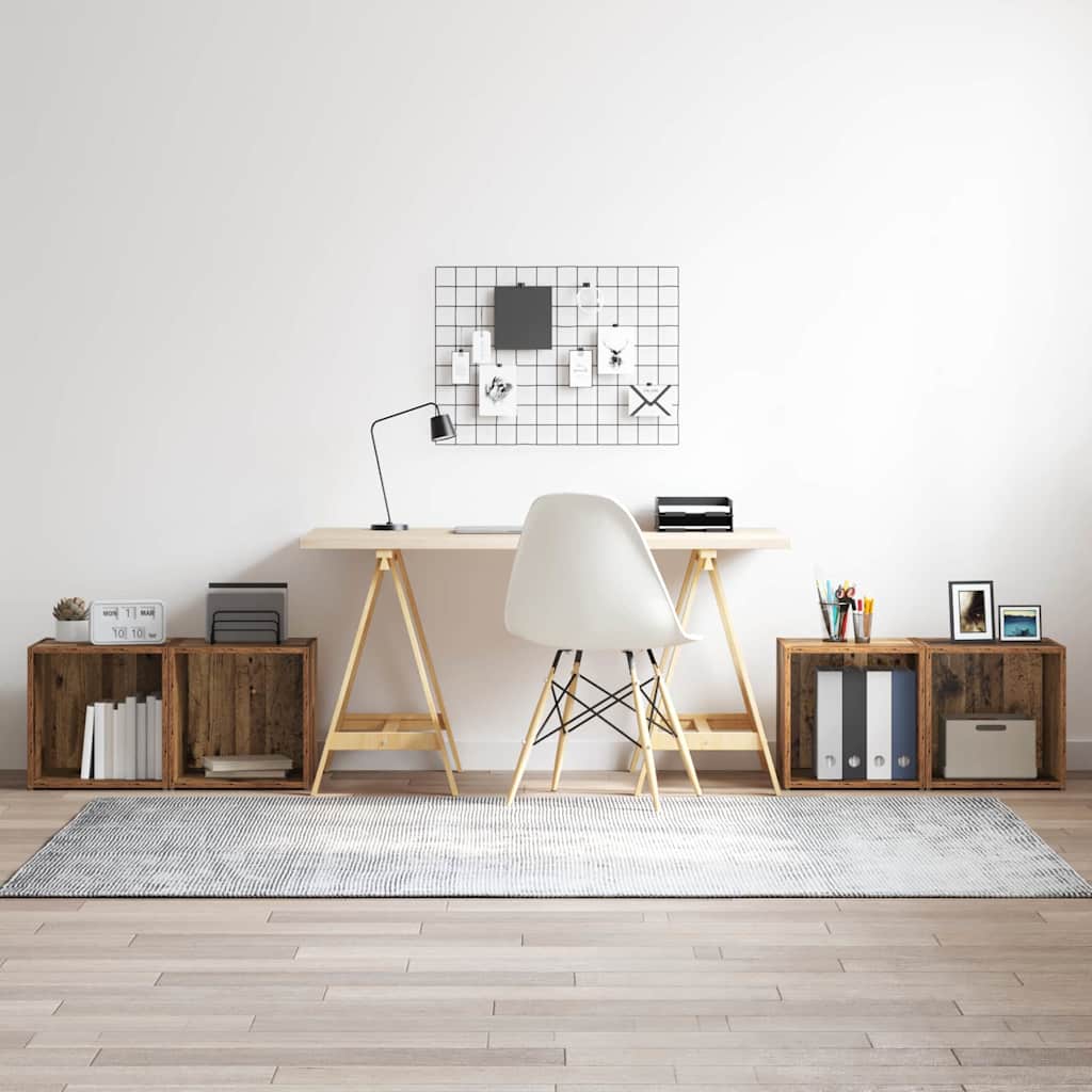 vidaXL Σετ επίπλου τηλεόρασης 4 pcs Παλιό Ξύλο 37 x 35 x 37,5 εκ