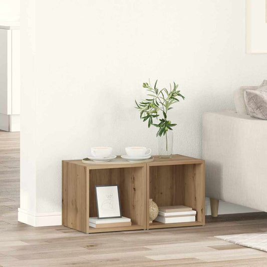 vidaXL Σετ επίπλου τηλεόρασης 2 pcs Artisan Oak 37 x 35 x 37,5 εκ