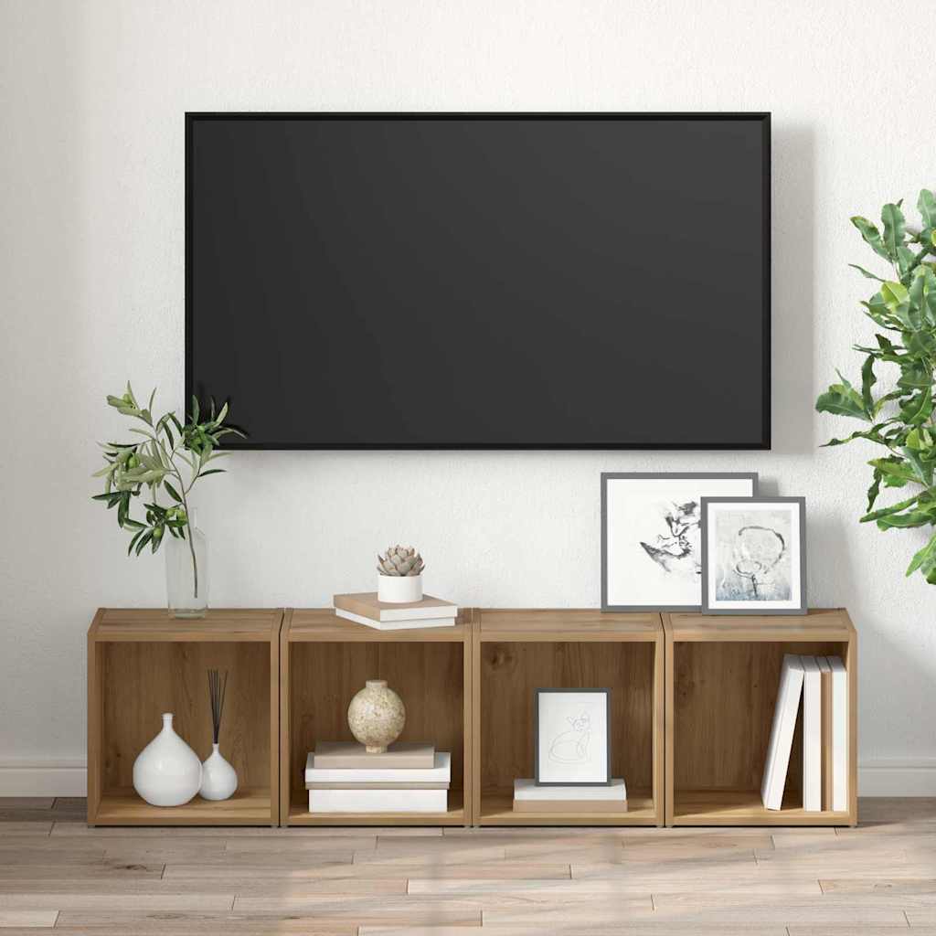 vidaXL Σετ επίπλου τηλεόρασης 4 pcs Artisan Oak 37 x 35 x 37,5 εκ