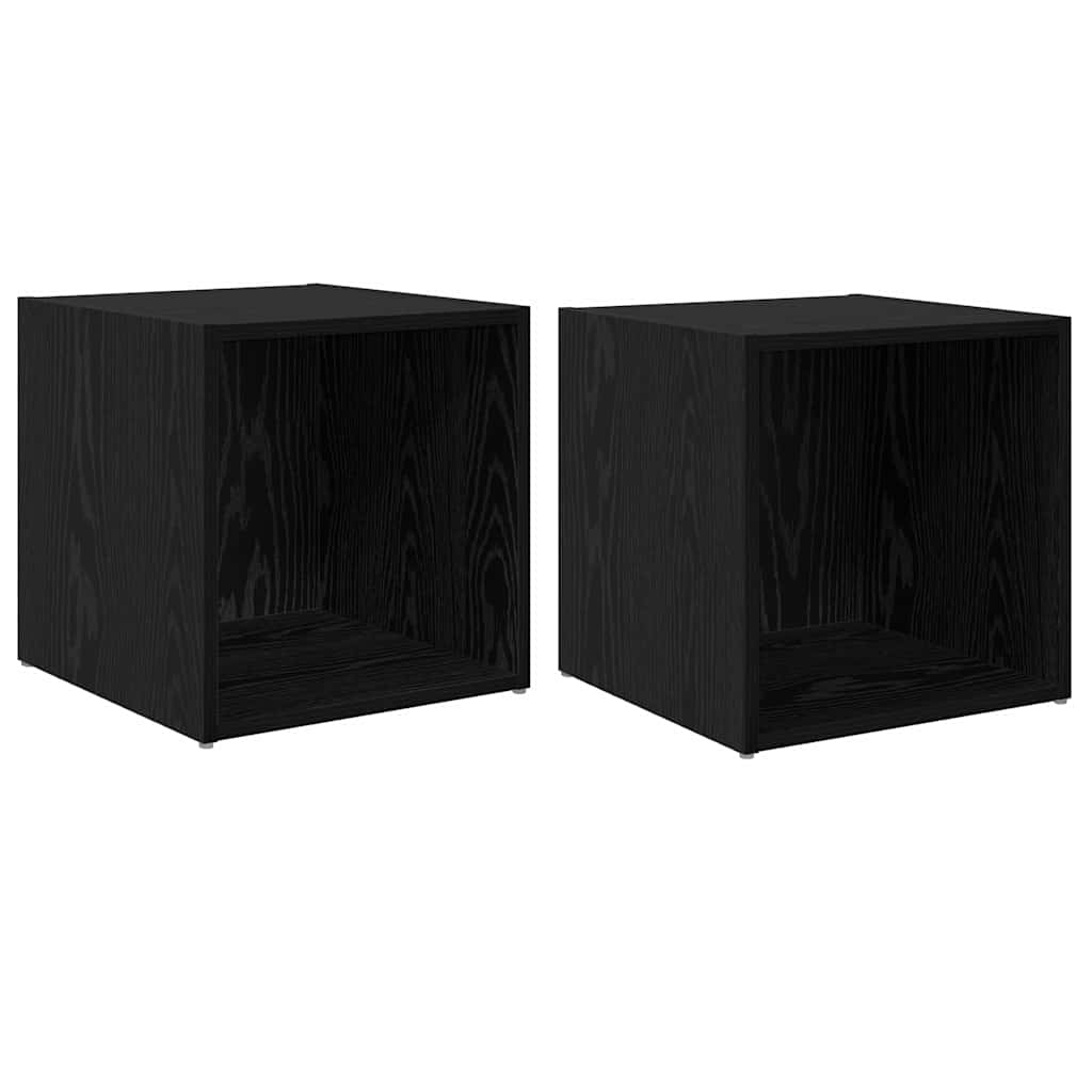 vidaXL Σετ επίπλου τηλεόρασης Επιτοίχιο 2 pcs Μαύρο 37 x 35 x 37,5 εκ