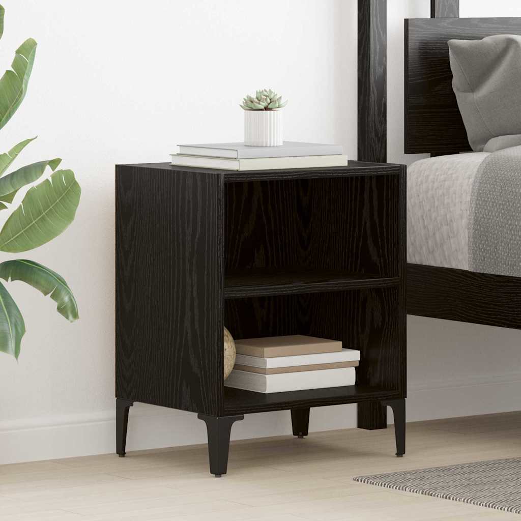 vidaXL Κομοδίνο 2 pcs Μαύρη Οξυά 40 x 30 x 50 cm Επεξεργασμένο ξύλο