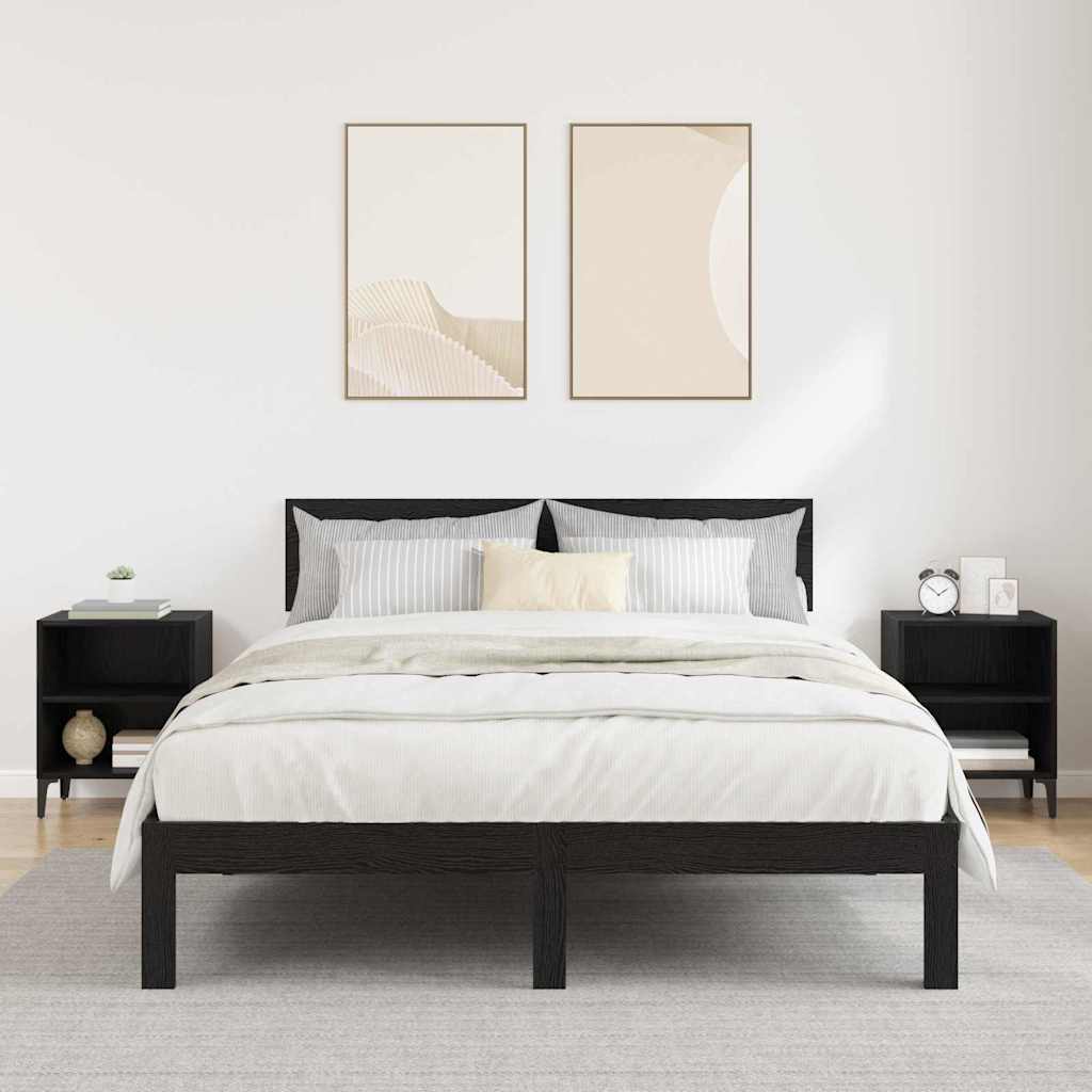 vidaXL Κομοδίνο 2 pcs Μαύρη Οξυά 40 x 30 x 50 cm Επεξεργασμένο ξύλο