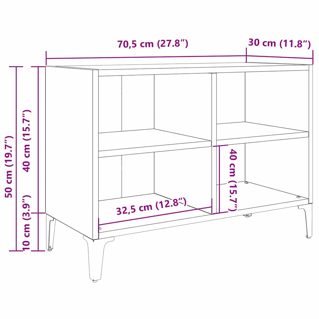 vidaXL Σετ επίπλου τηλεόρασης Επιτοίχιο Μαύρο 69,5 x 30 x 50 εκ.