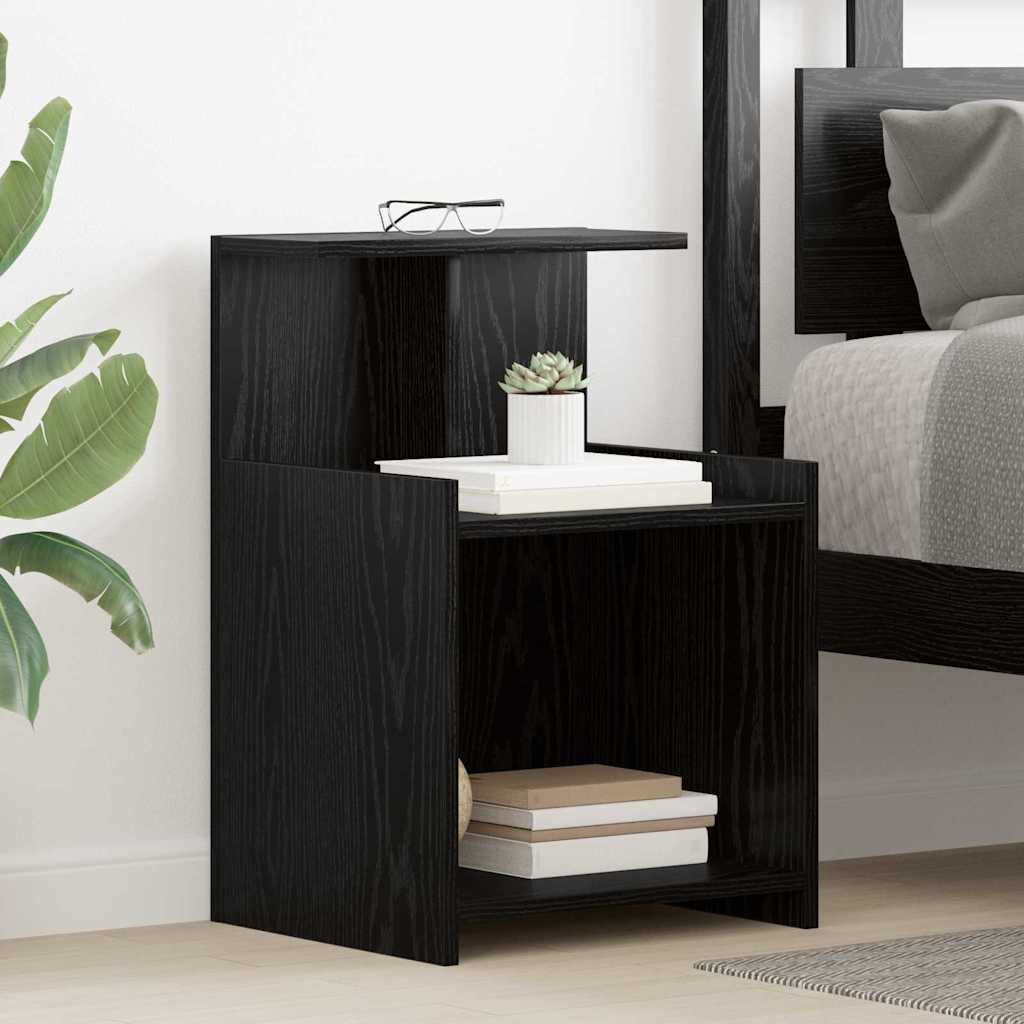 vidaXL Κομοδίνο Μαύρη Οξυά 40 x 35 x 60 εκ. Επεξεργασμένο ξύλο