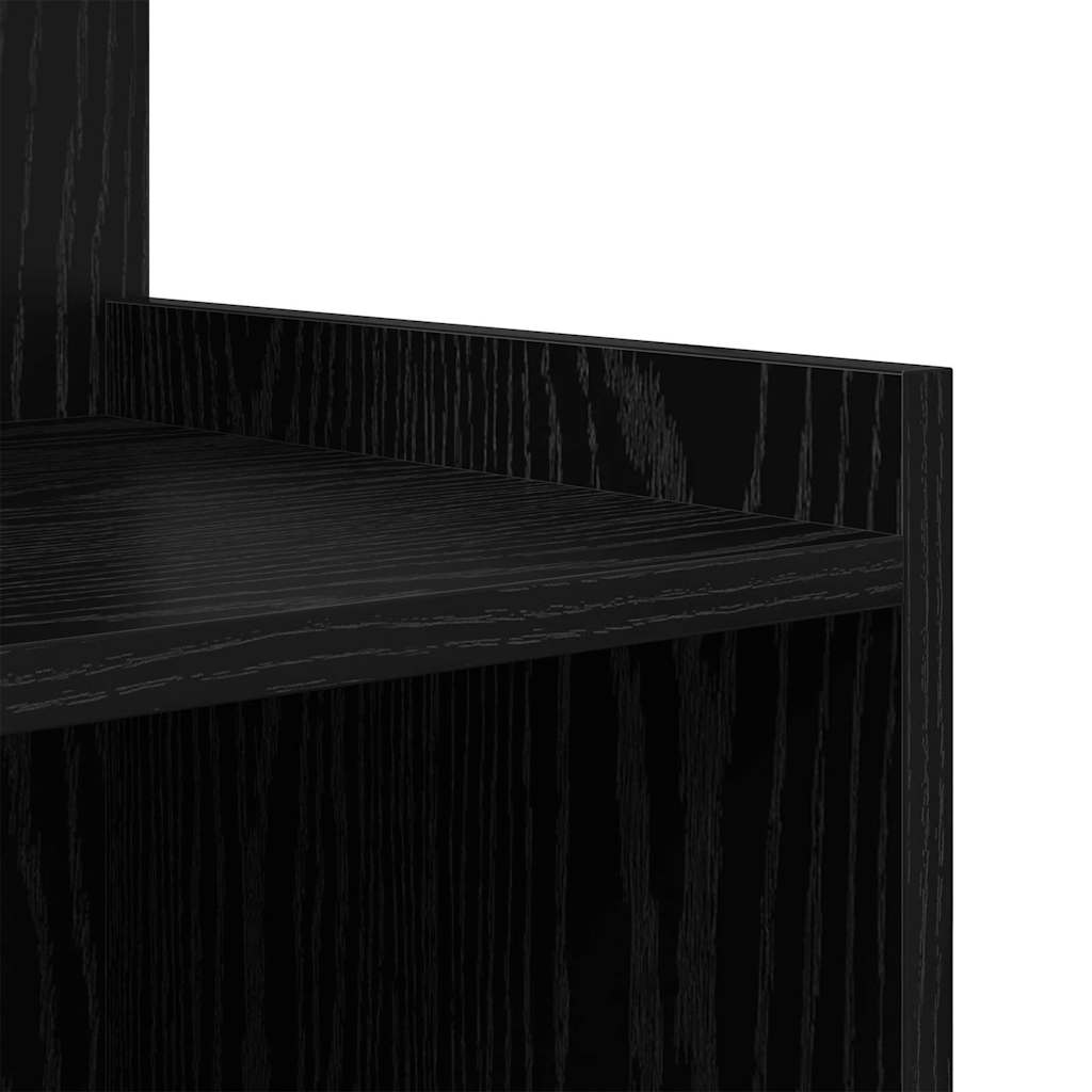 vidaXL Κομοδίνο 2 pcs Μαύρη Οξυά 40 x 35 x 60 εκ. Επεξεργασμένο ξύλο