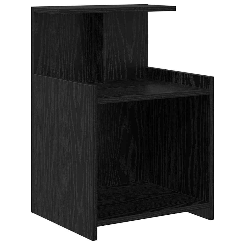 vidaXL Κομοδίνο 2 pcs Μαύρη Οξυά 40 x 35 x 60 εκ. Επεξεργασμένο ξύλο