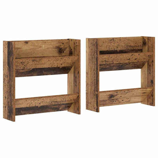 vidaXL Ντουλάπα Παπουτσιών με ράφι 2 pcs Παλιό ξύλο 60 x 18 x 60 εκ