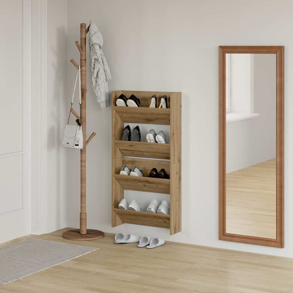 vidaXL Ντουλάπα Παπουτσιών με ράφι 2 pcs Artisan Oak 60 x 18 x 60 εκ