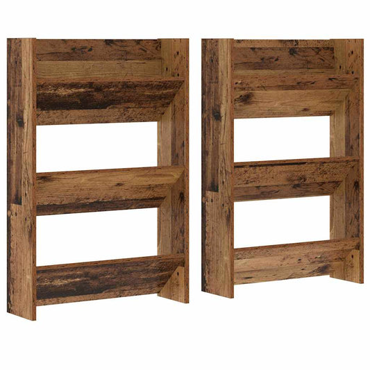 vidaXL Ντουλάπα Παπουτσιών με ράφι 2 pcs Παλιό ξύλο 60 x 18 x 90 εκ