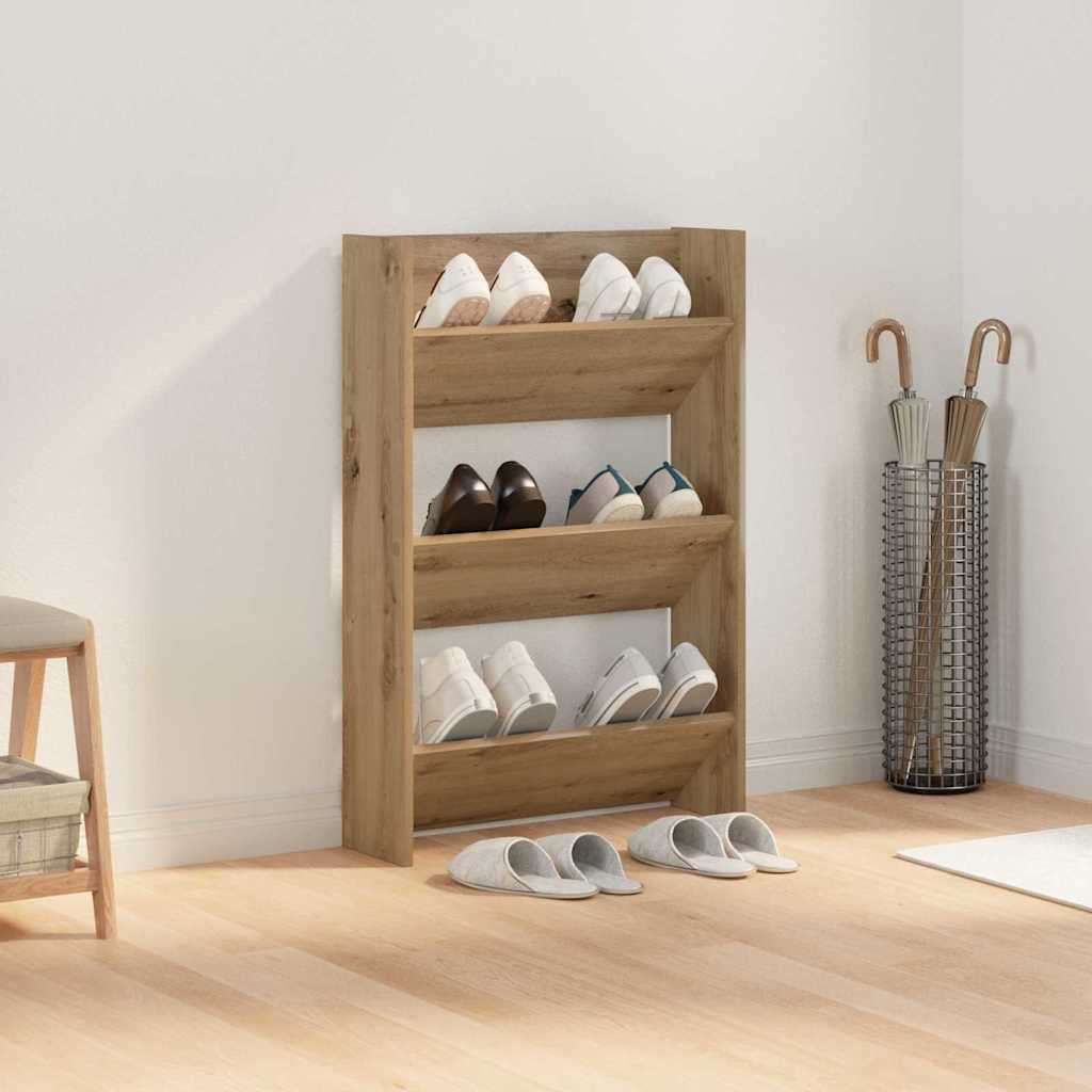 vidaXL Ντουλάπα Παπουτσιών με ράφι Artisan Oak 60 x 18 x 90 εκ