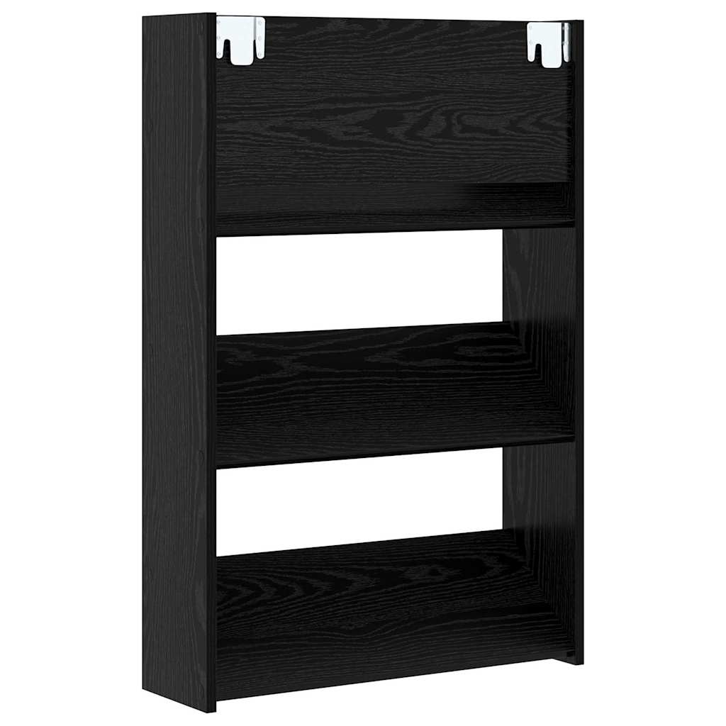vidaXL Ντουλάπες παπουτσιών τοίχου Άλλο Μαύρη δρυς Επεξεργασμένο ξύλο