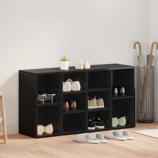 vidaXL Πάγκος για παπούτσια με ράφι Μαύρη δρυς 103 x 30 x 54.5 εκ