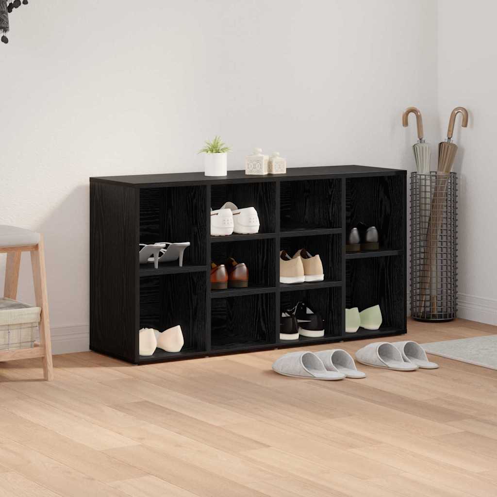 vidaXL Πάγκος για παπούτσια με ράφι Μαύρη Οξυά 103 x 30 x 54,5 εκ