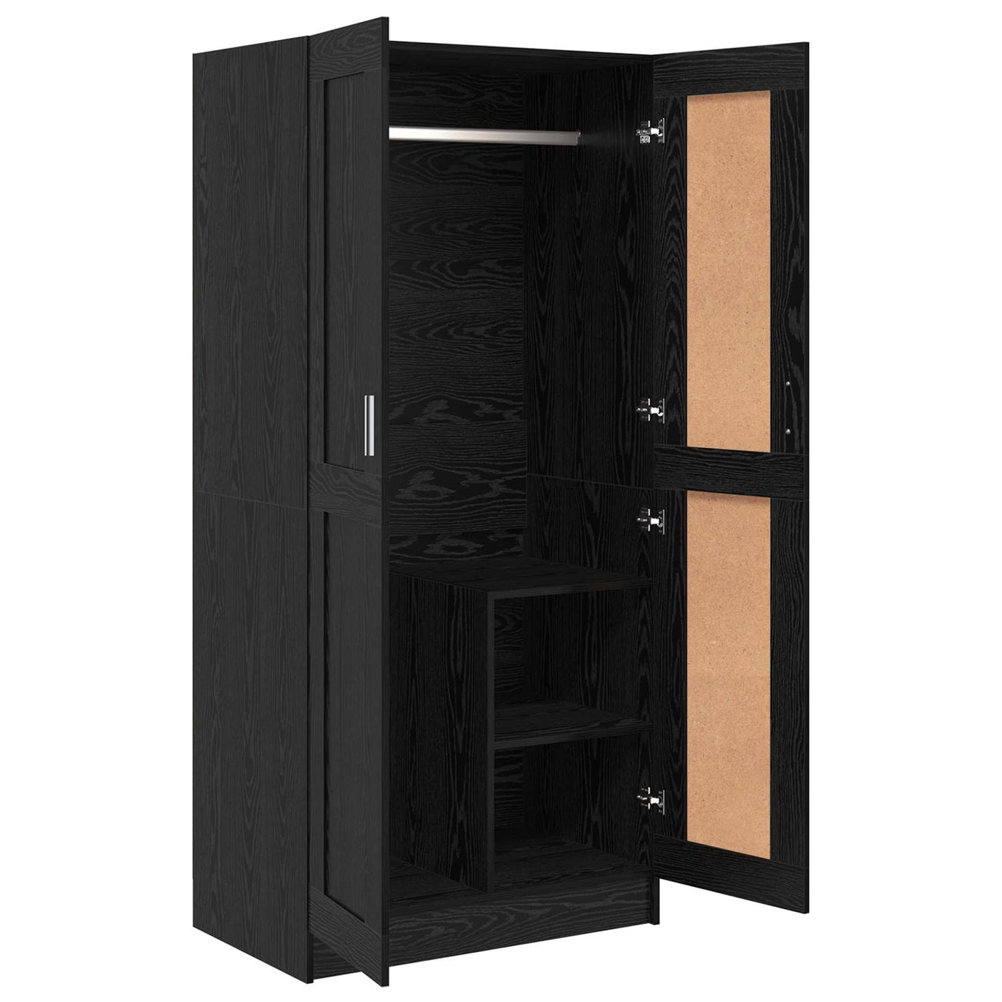 vidaXL Ντουλάπι Μαύρη Οξυά 82,5 x 51,5 x 180 εκ. Επεξεργασμένο Ξύλο