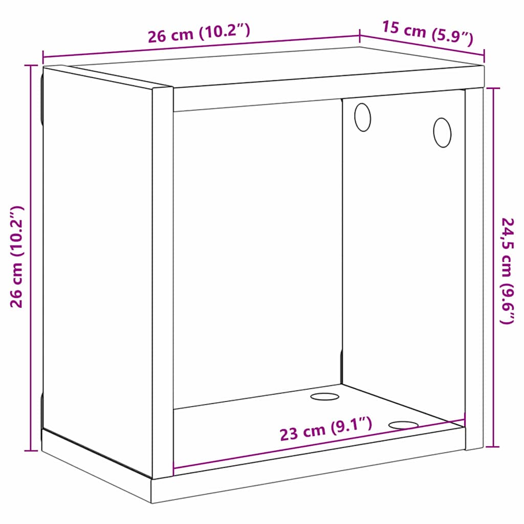 vidaXL Ράφια Τοίχου με ράφι Επιτοίχιο Μαύρη Οξυά Επεξεργασμένο ξύλο