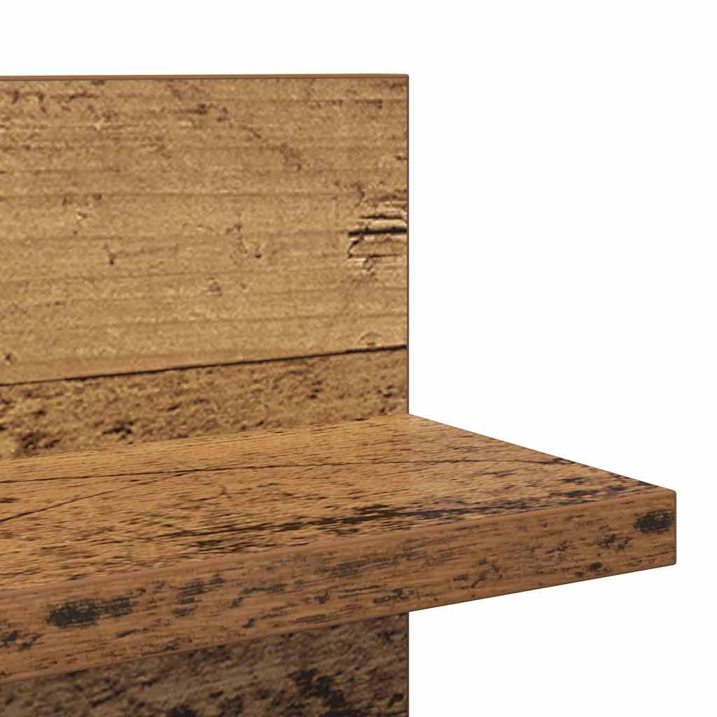 vidaXL Ράφι Τοίχου με ράφι 2 pcs Παλιό Ξύλο 80 x 11,5 x 18 εκ