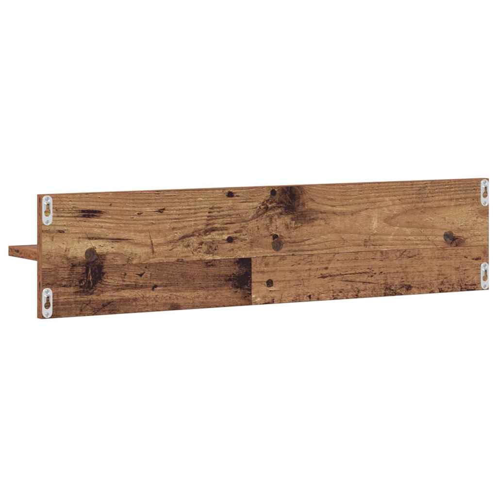 vidaXL Ράφι Τοίχου με ράφι 2 pcs Παλιό Ξύλο 80 x 11,5 x 18 εκ