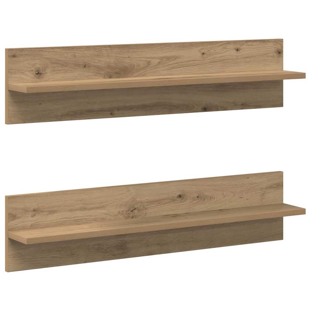 vidaXL Ράφι Τοίχου με ράφι 2 pcs Artisan Oak 80 x 11,5 x 18 εκ