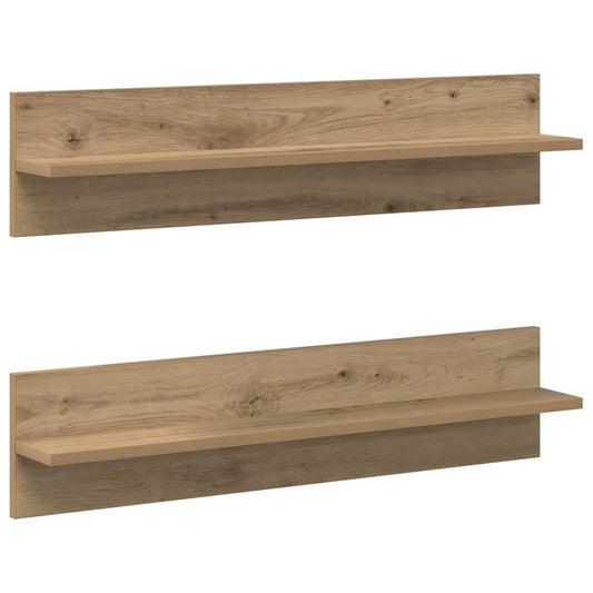 vidaXL Ράφι Τοίχου με ράφι 2 pcs Artisan Oak 80 x 11,5 x 18 εκ