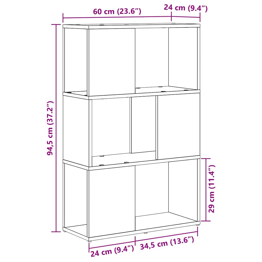 vidaXL Σετ επίπλου τηλεόρασης Επιτοίχιο Μαύρο 60 x 24 x 94,5 εκ