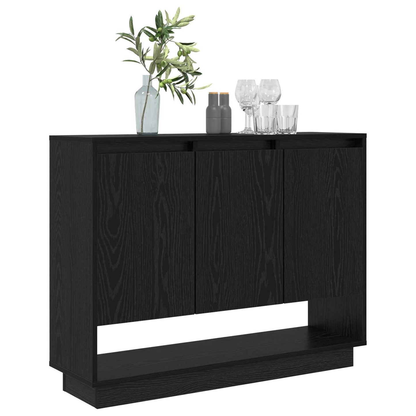 vidaXL Πλαϊνό γραφείο Μαύρη Οξυά 97 x 29 x 75 εκ. Επεξεργασμένο ξύλο