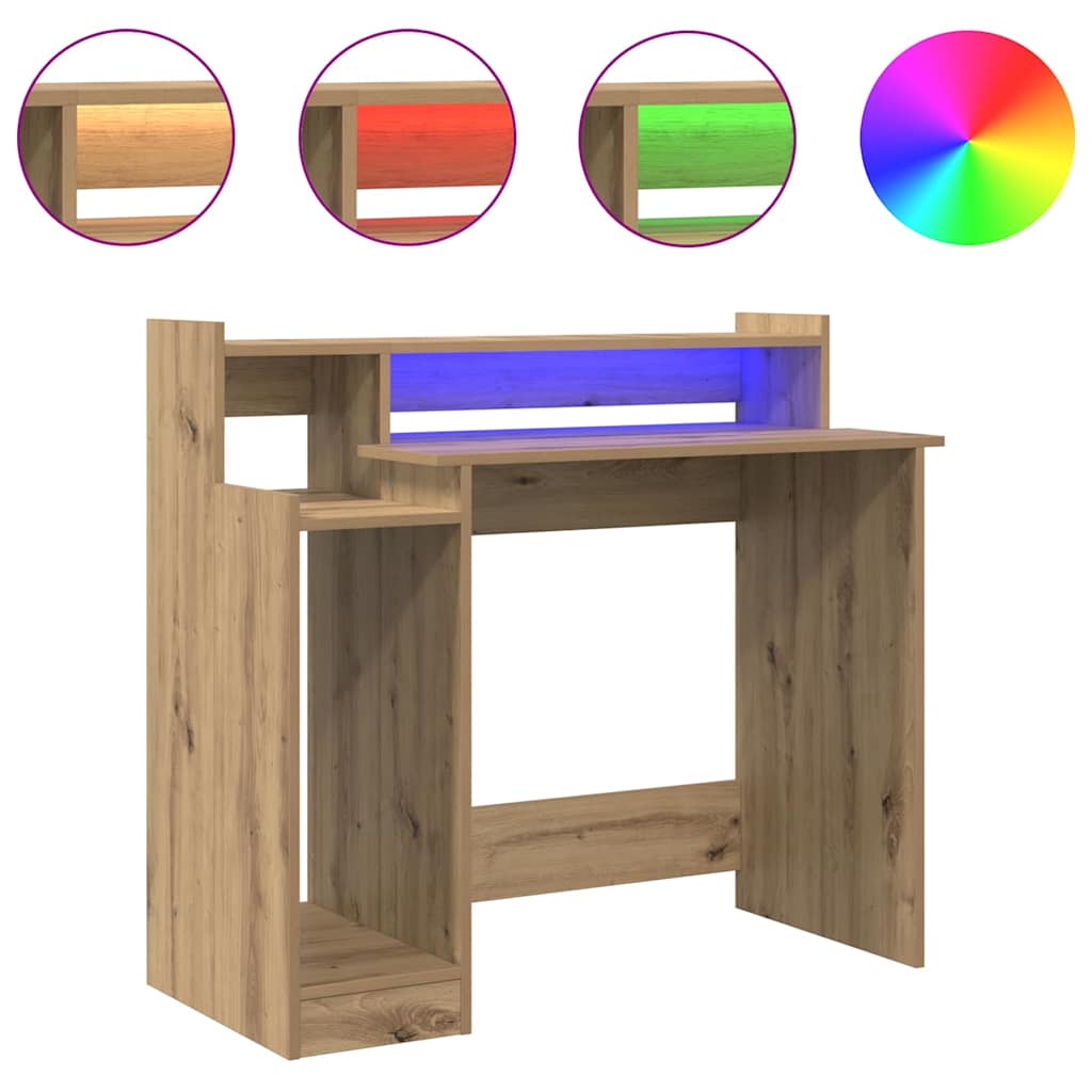 vidaXL Γραφείο artisan δρυς 97 x 45 x 90 εκ. Επεξεργασμένο ξύλο