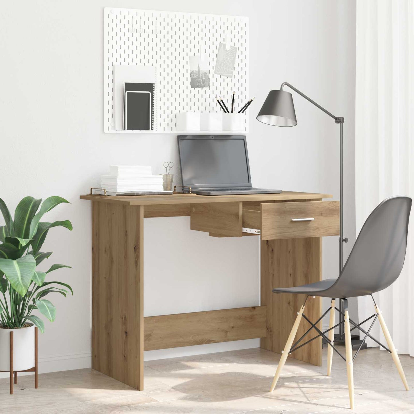 vidaXL Γραφείο artisan δρυς 100 x 50 x 76 εκ. Επεξεργασμένο ξύλο
