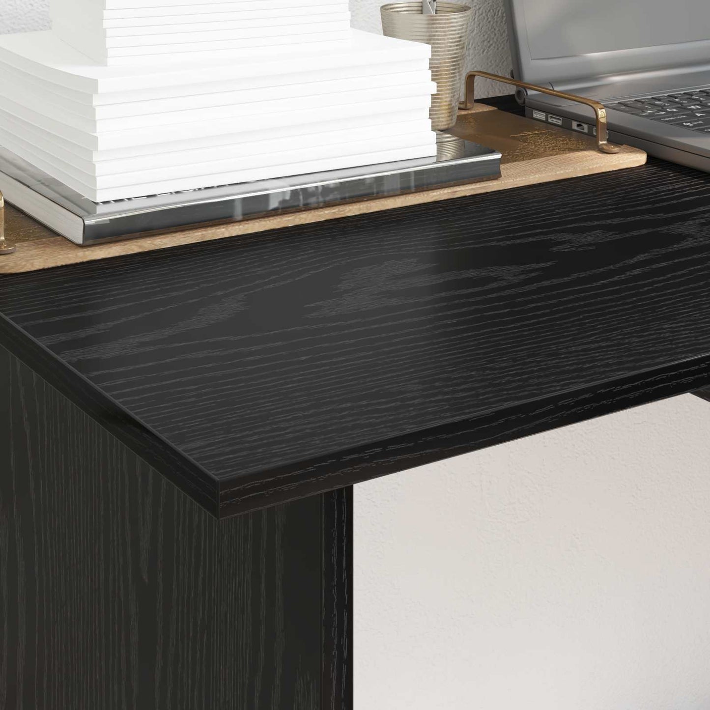 vidaXL Γραφείο Μαύρη δρυς 100 x 50 x 76 εκ. Επεξεργασμένο ξύλο