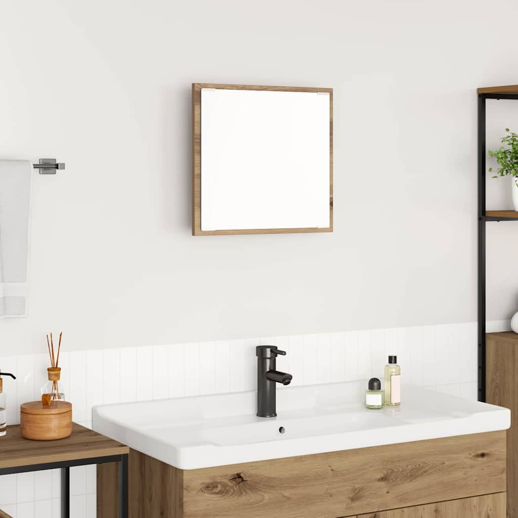 vidaXL Καθρέφτης μπάνιου LED Επιτοίχιο artisan δρυς 40 x 8.5 x 37 εκ.