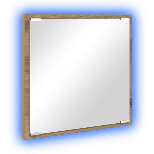 vidaXL Καθρέφτης μπάνιου LED Επιτοίχιο artisan δρυς 40 x 8.5 x 37 εκ.