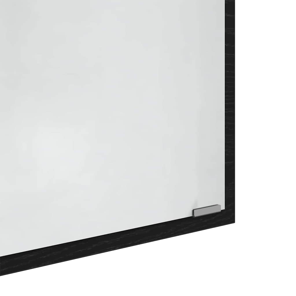 vidaXL Καθρέφτης μπάνιου LED Επιτοίχιο Μαύρη δρυς 40 x 8.5 x 37 εκ.