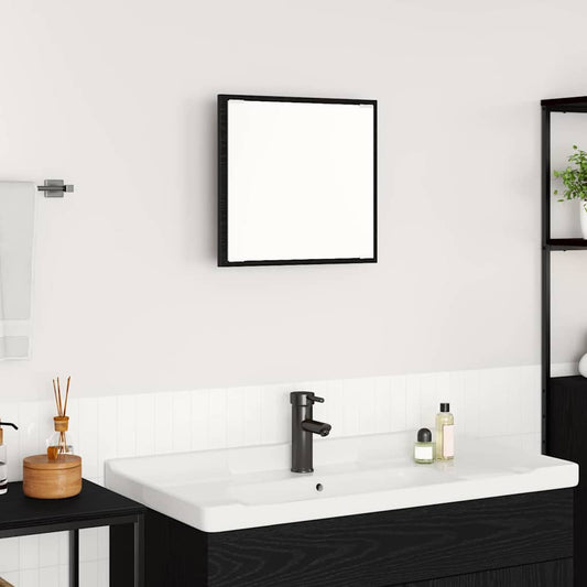 vidaXL Καθρέφτης μπάνιου LED Επιτοίχιο Μαύρη δρυς 40 x 8.5 x 37 εκ.