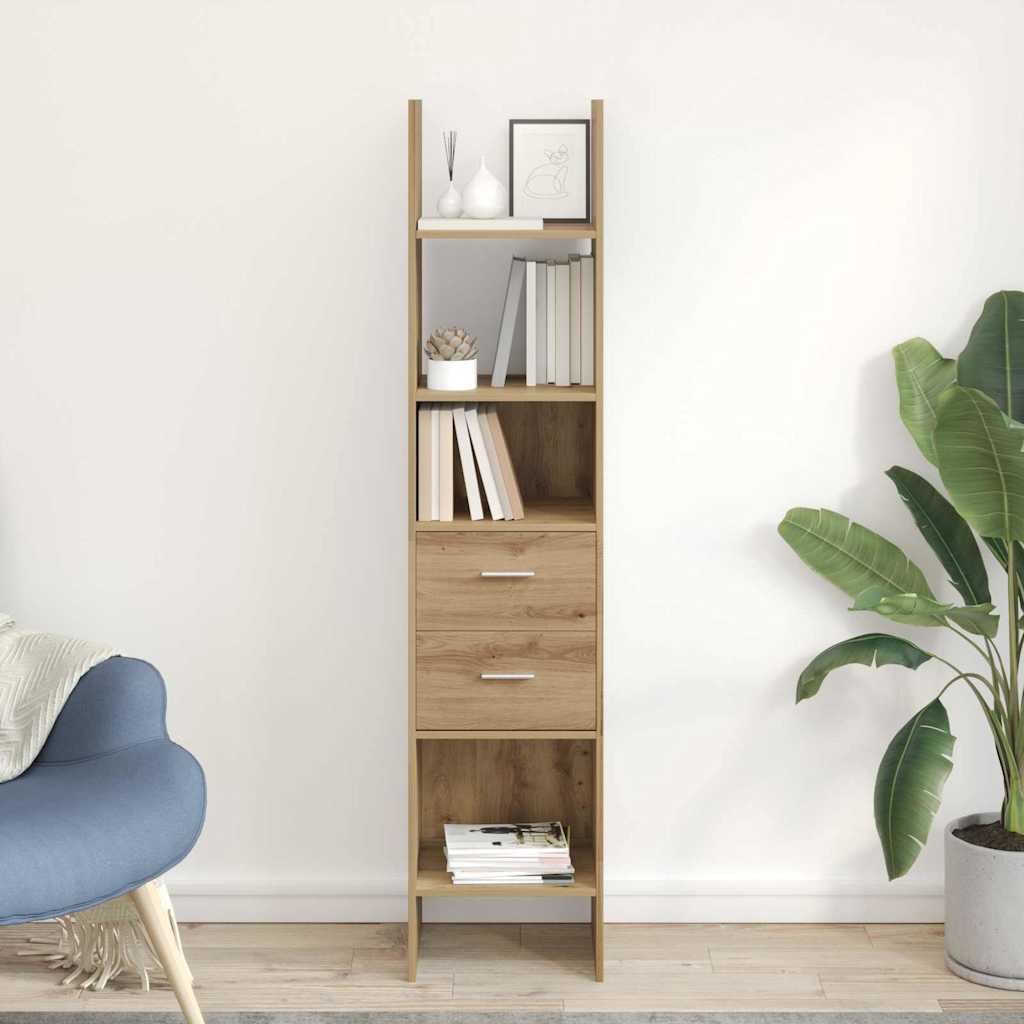 vidaXL Βιβλιοθήκη artisan δρυς 40 x 35 x 180 εκ. Επεξεργασμένο ξύλο