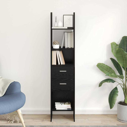 vidaXL Βιβλιοθήκη Μαύρη δρυς 40 x 35 x 180 εκ. Επεξεργασμένο ξύλο